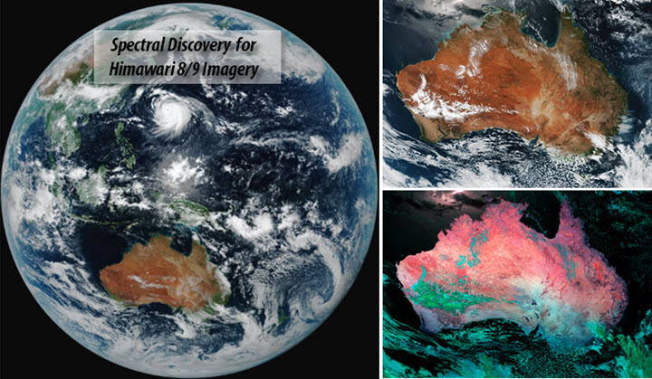 Himawari full-disk view with composites of Australia
